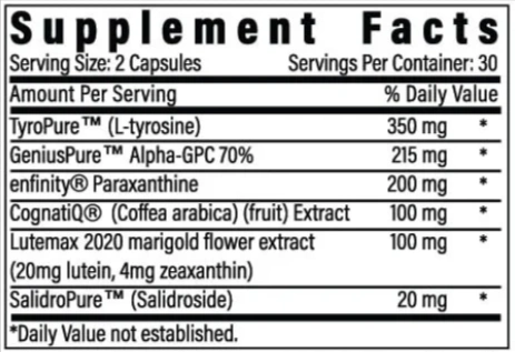 BrainAMP Supplement Facts